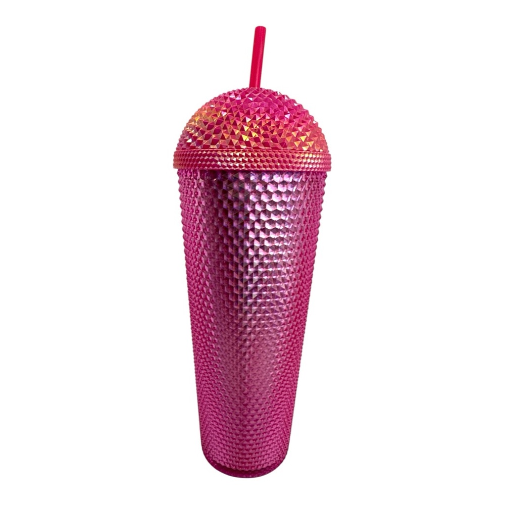 Starbucks 2025 Iridescent Pink Domed Studded 24oz Venti Cold Cup Tumbler. - Picture 6 of 11